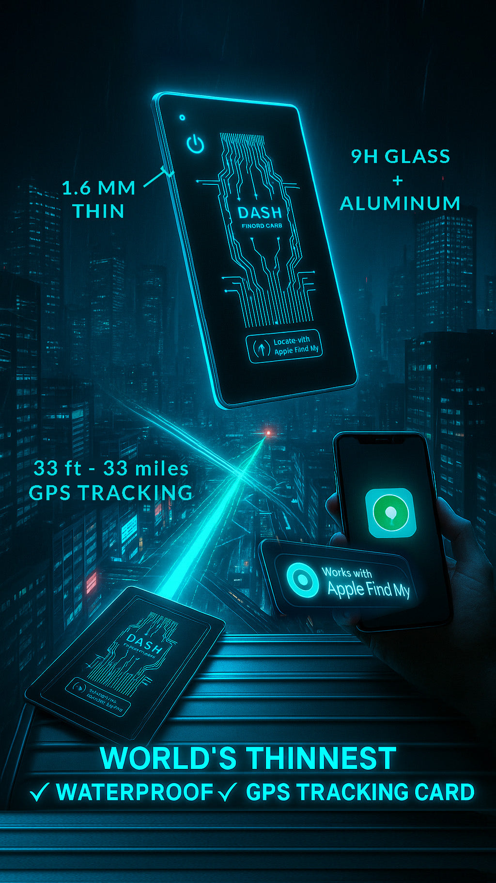 Recharge Tracker Thinnest Tracker Card - Tempered Glass & Aluminum, Wireless Recharge ...